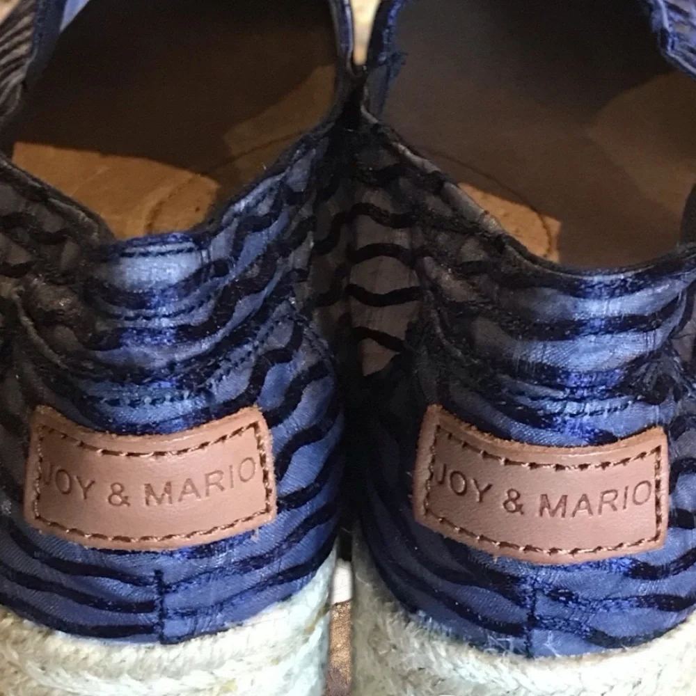Joy & Mario Wedge Espadrille Crescent Bay Wedge Platform Slip On Shoes sz 6.5W‎